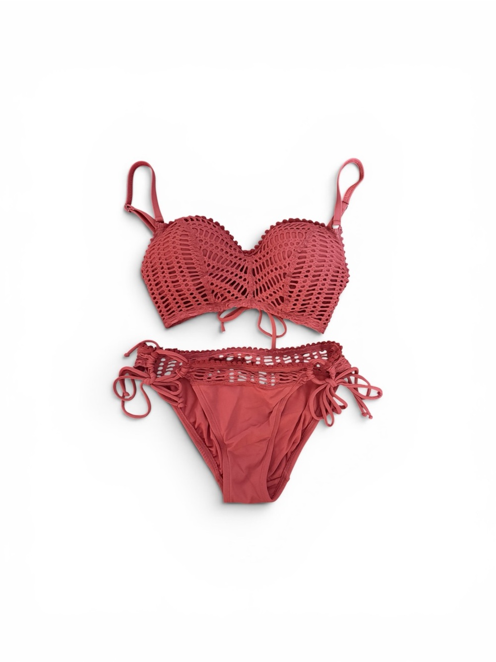 Robin Piccone Crochet Bikini Set - Rust